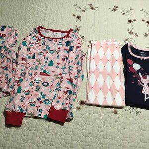 Lot of 2 Gymboree Long Sleeve/long Pants Girl's  Pajamas--Size 12 (1 New)